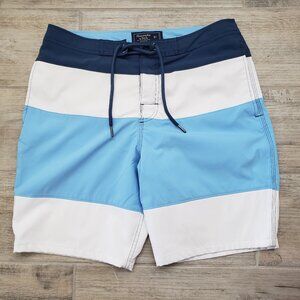 Abercrombie and Fitch Mens Color Panel Stripe Board Short Swim Trunks 31